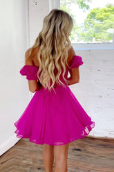Cute Sweetheart A-Line Lace Up Short Homecoming Dress with Detachable Sleeves